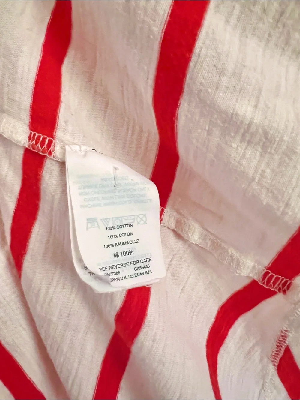 Madewell 100% Cotton Red Striped Short Sleeve Tee